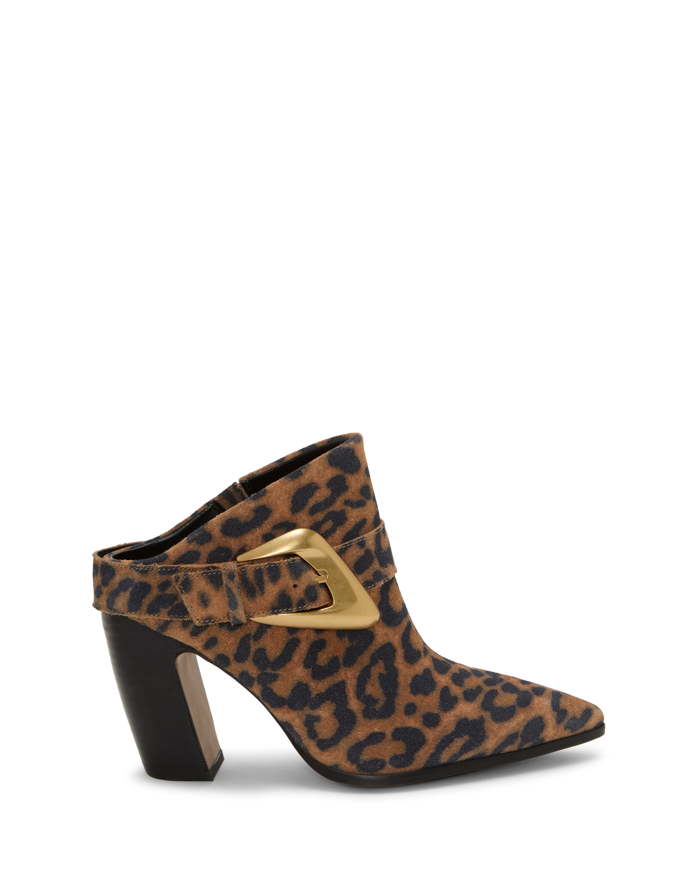 Baily Ankle Bootie with Statement Buckle & Block Heel