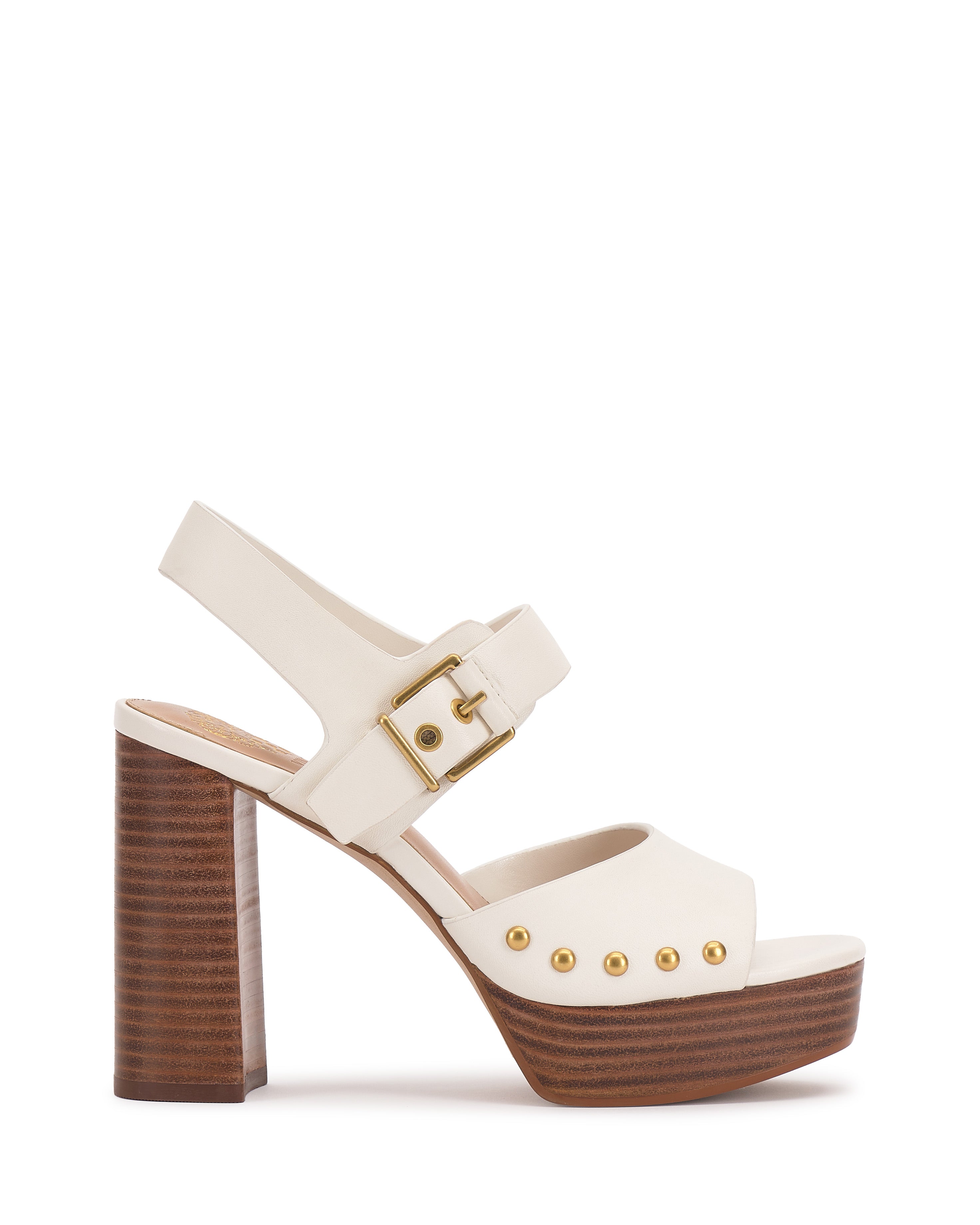 Retro Platform Sandals with Stacked Heel & Studded Accents | Pazton