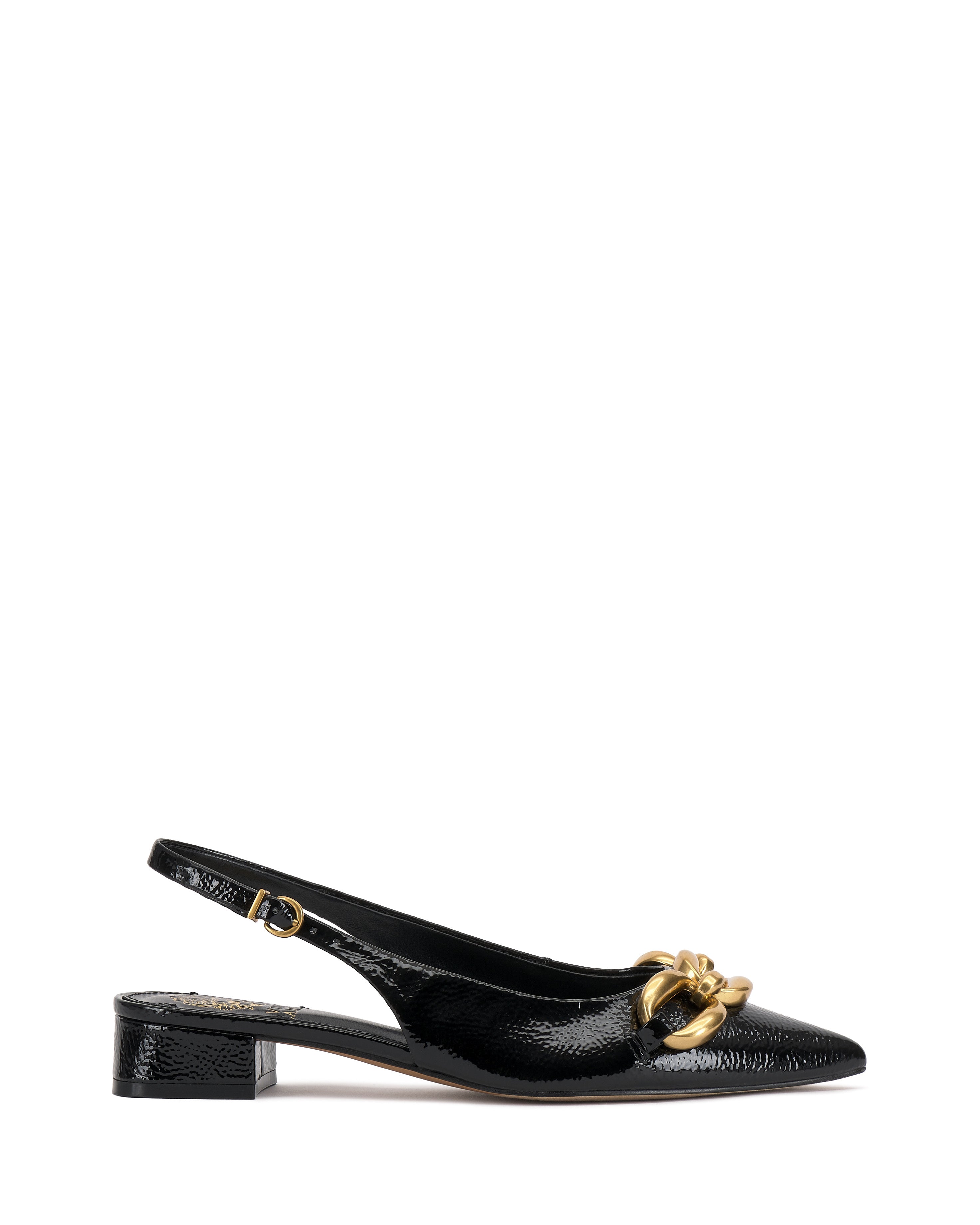 Pointed Toe Slingback Pumps with Chain Accent | Valiey