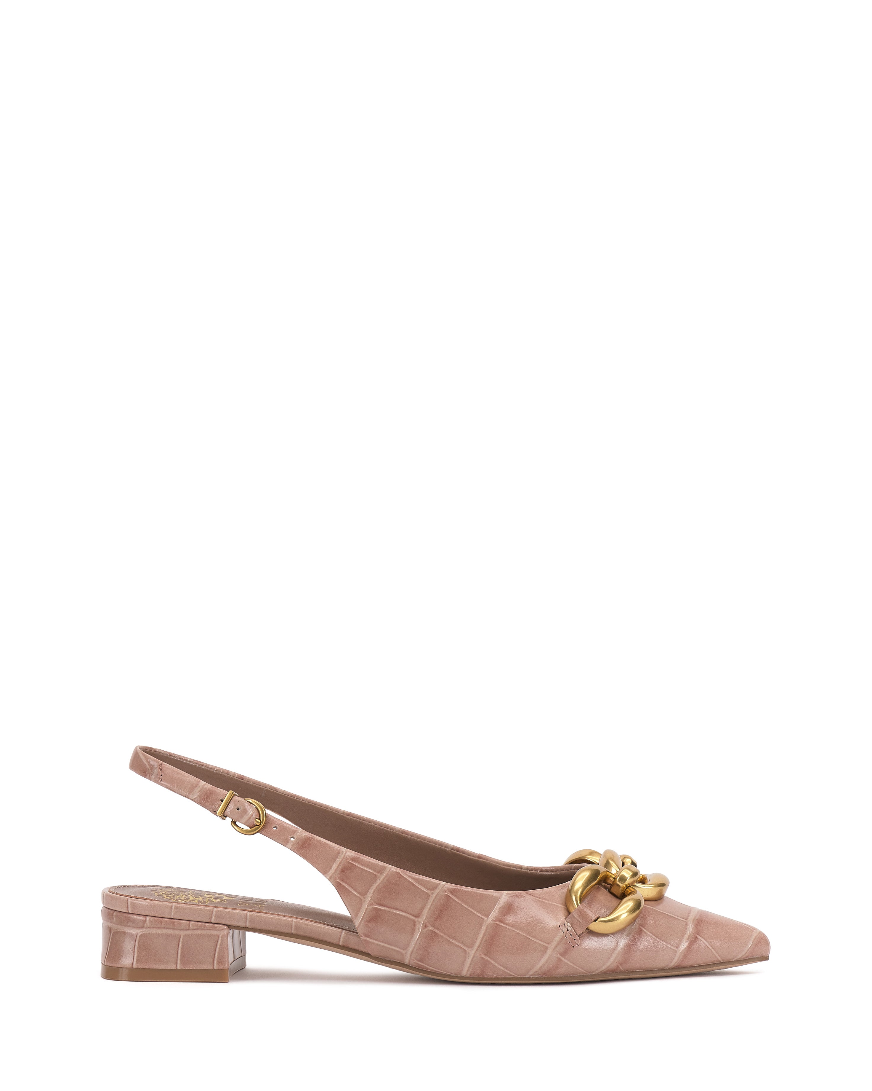 Pointed Toe Slingback Pumps with Chain Accent | Valiey