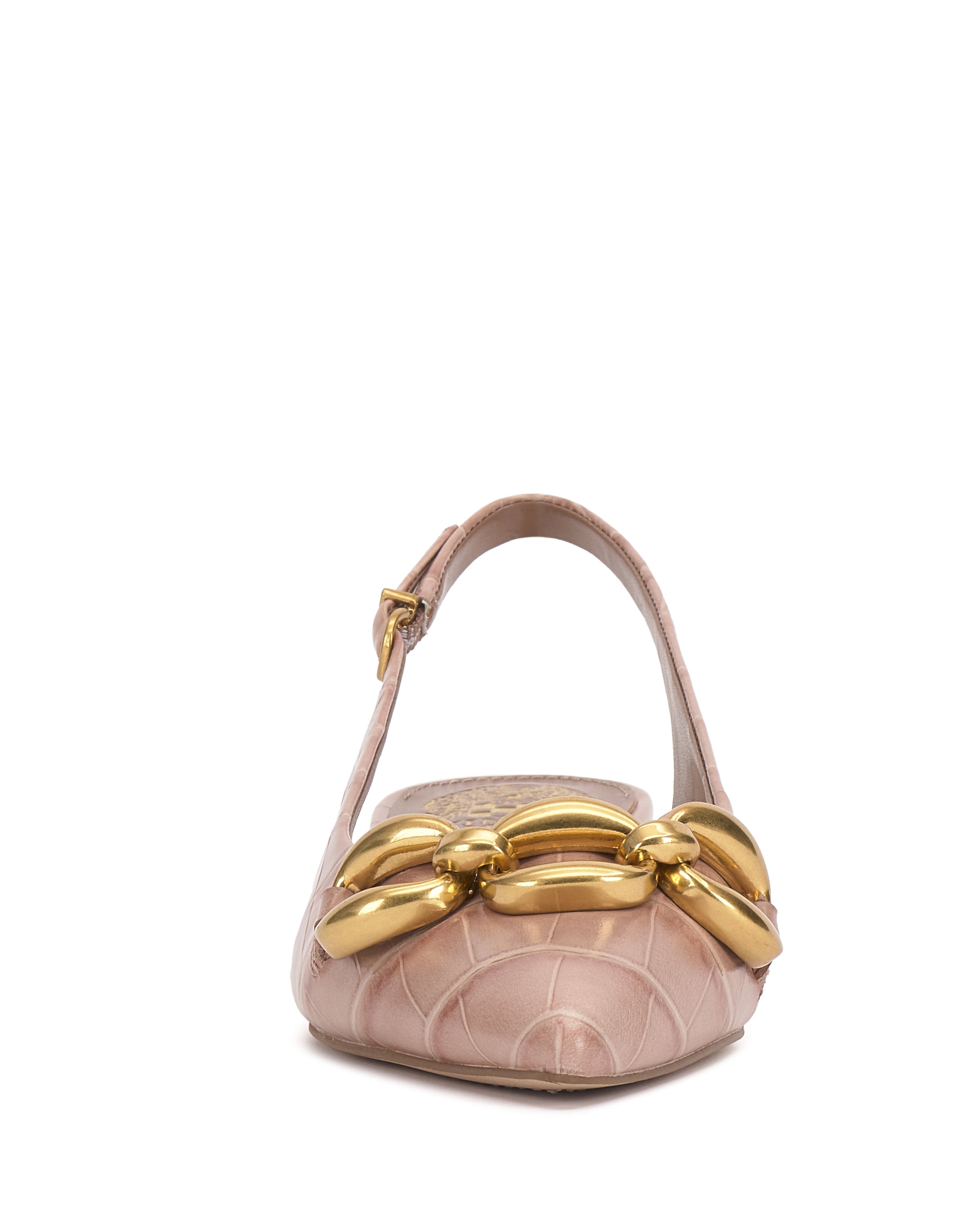 Pointed Toe Slingback Pumps with Chain Accent | Valiey
