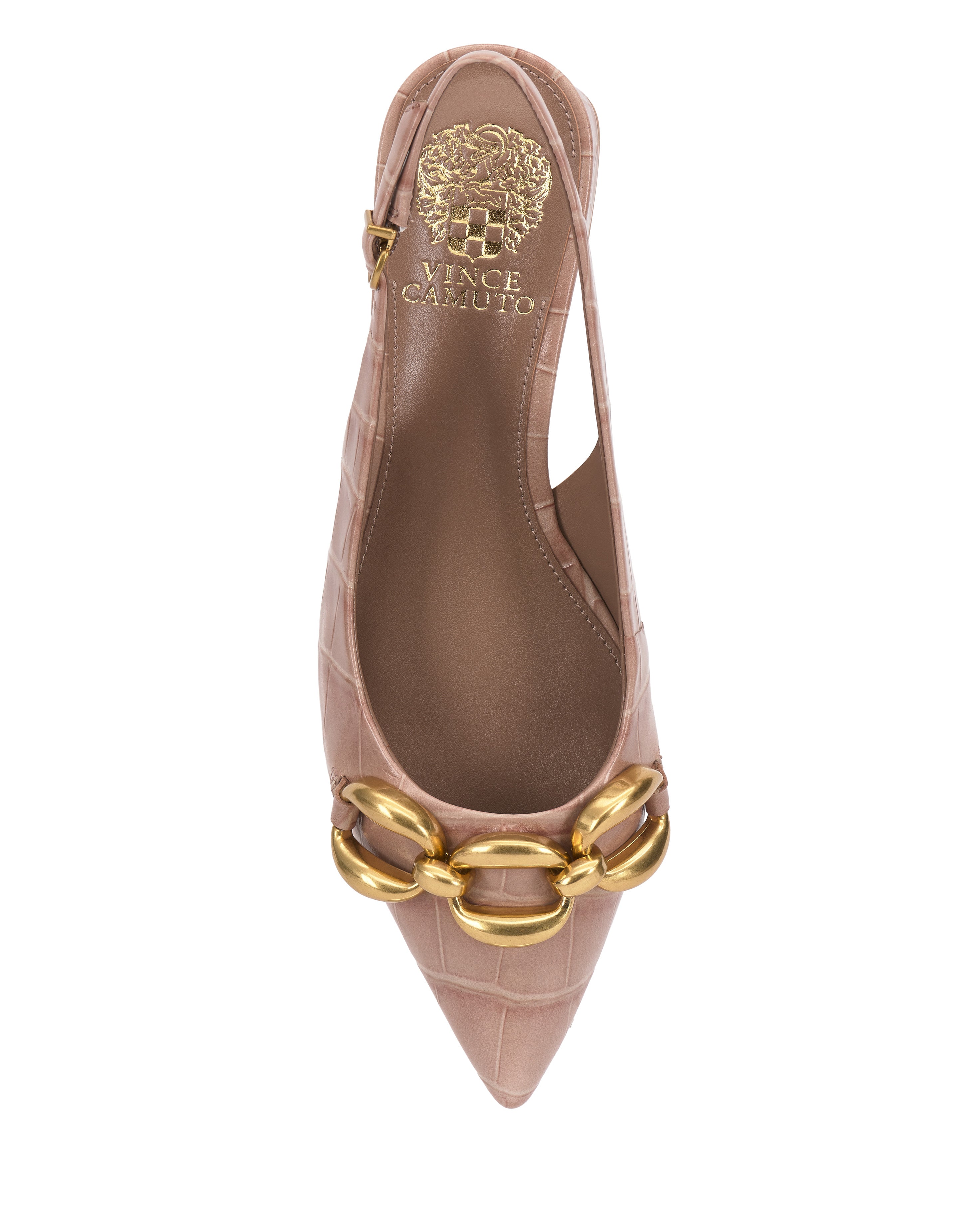 Pointed Toe Slingback Pumps with Chain Accent | Valiey