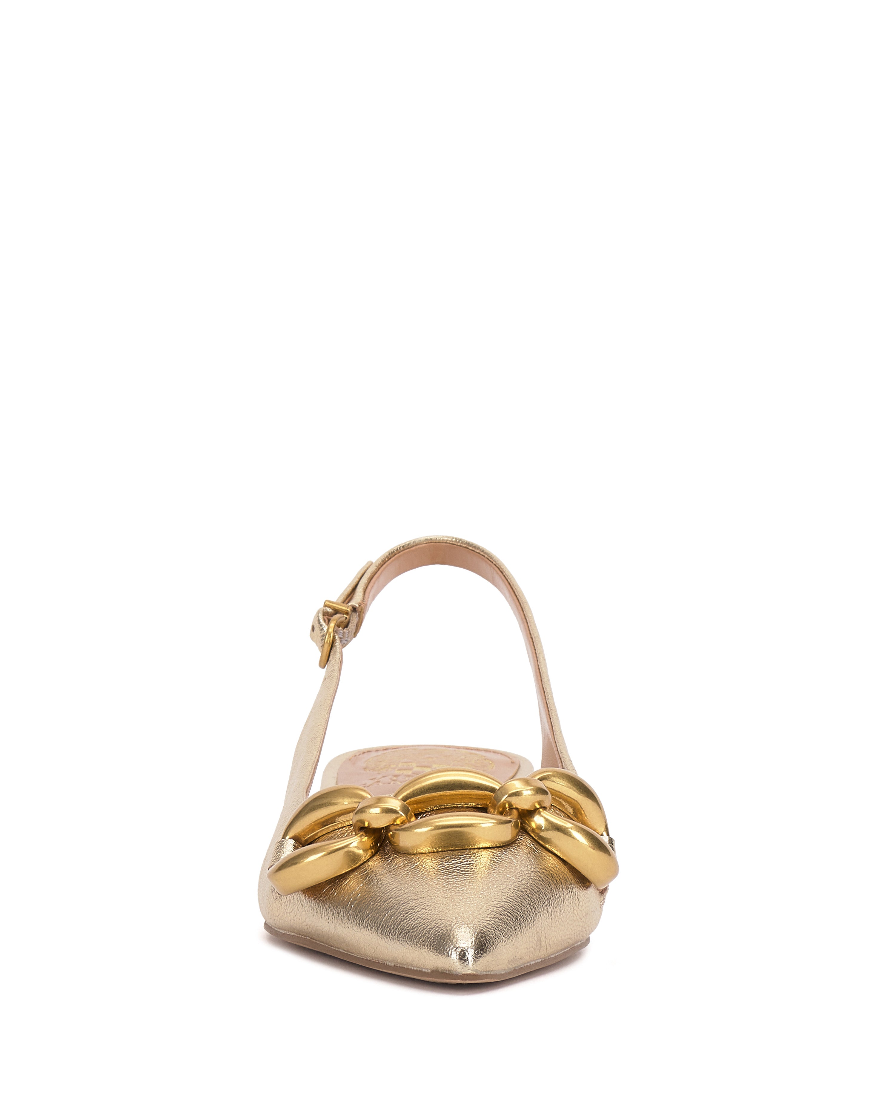 Pointed Toe Slingback Pumps with Chain Accent | Valiey