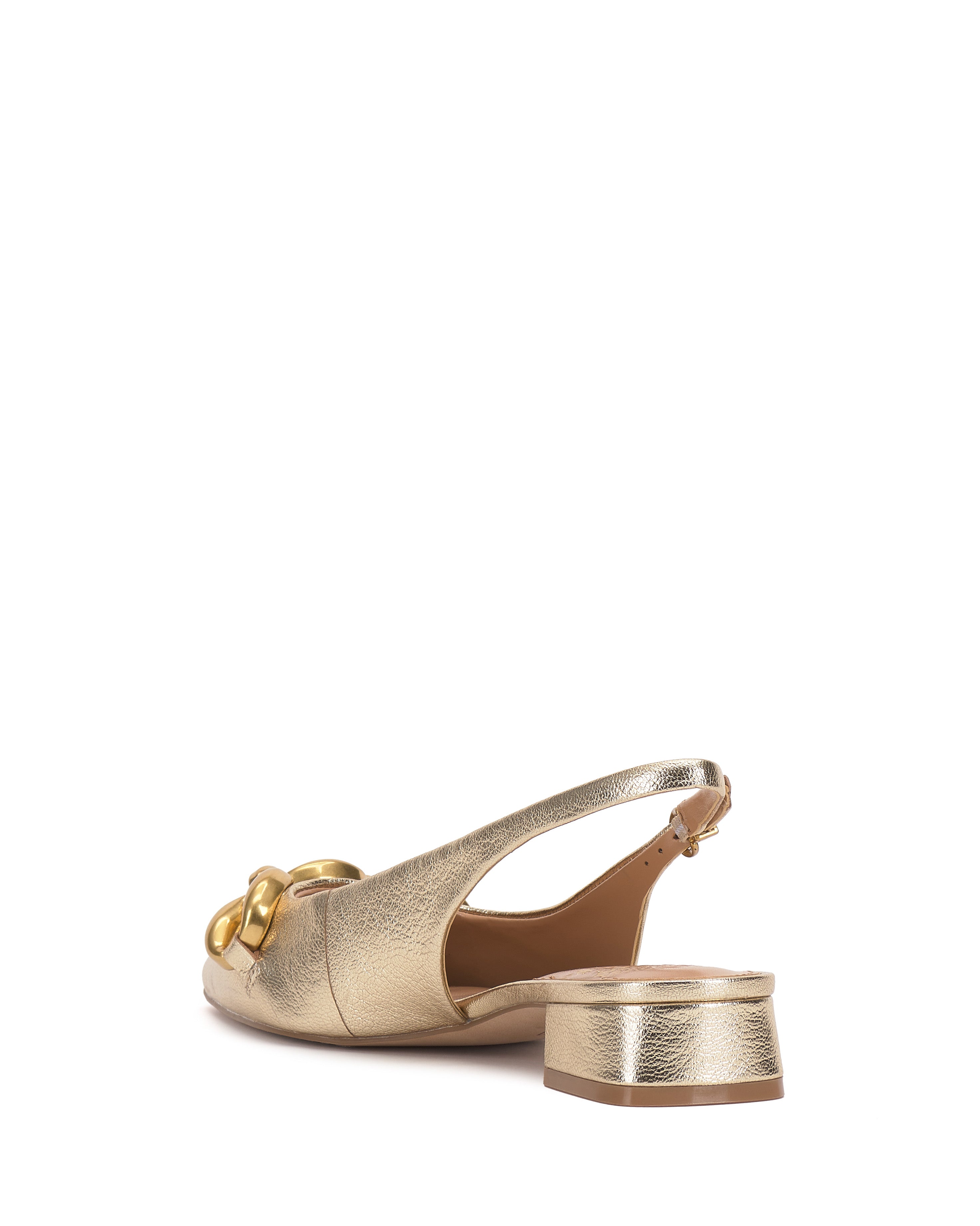 Pointed Toe Slingback Pumps with Chain Accent | Valiey