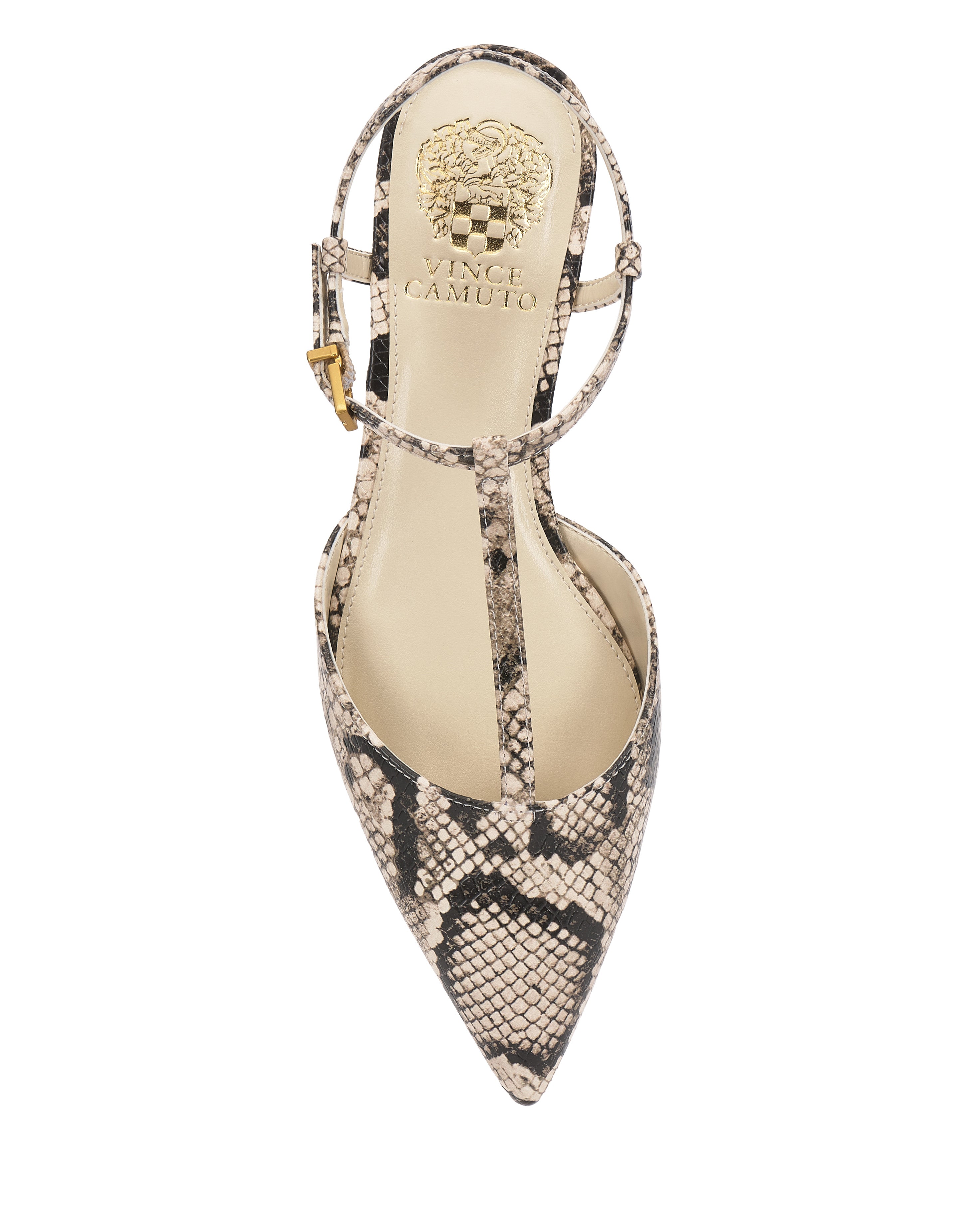 Elegant T-Strap Flat Shoes with Pointed Toe | Varena