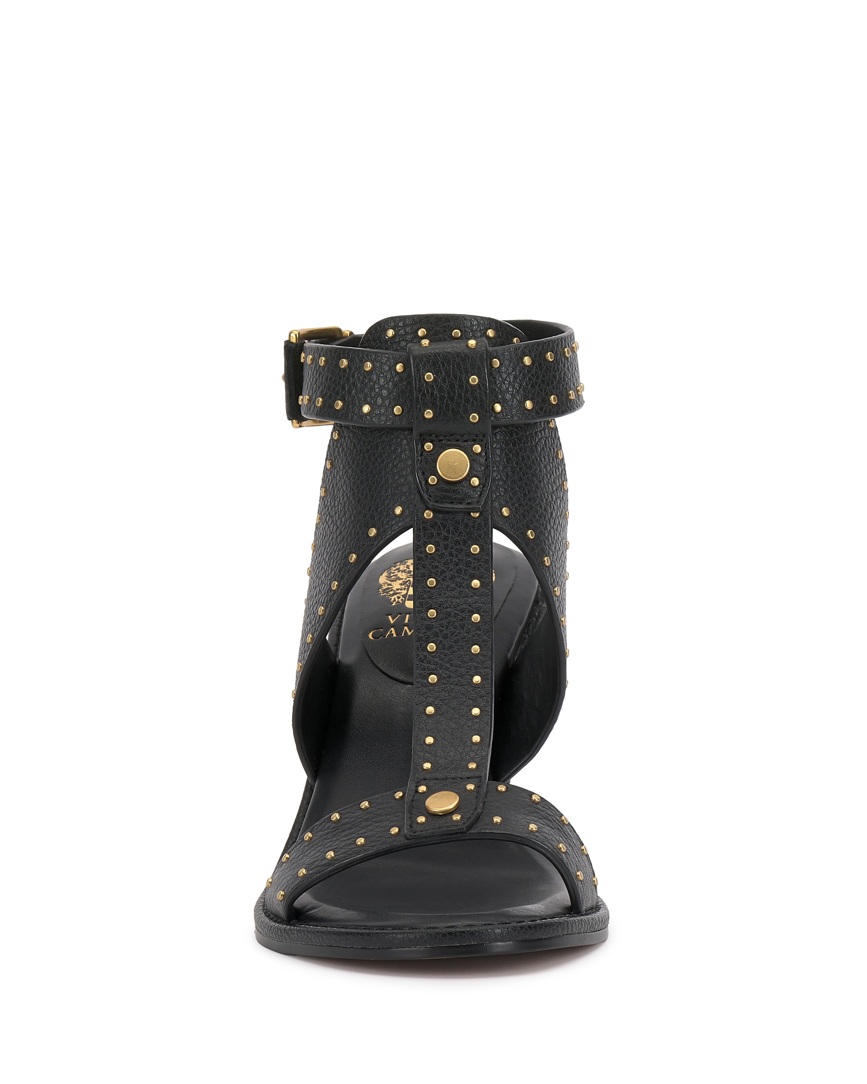 Microstud T-Strap Sandals with Cone Heel | Faunie