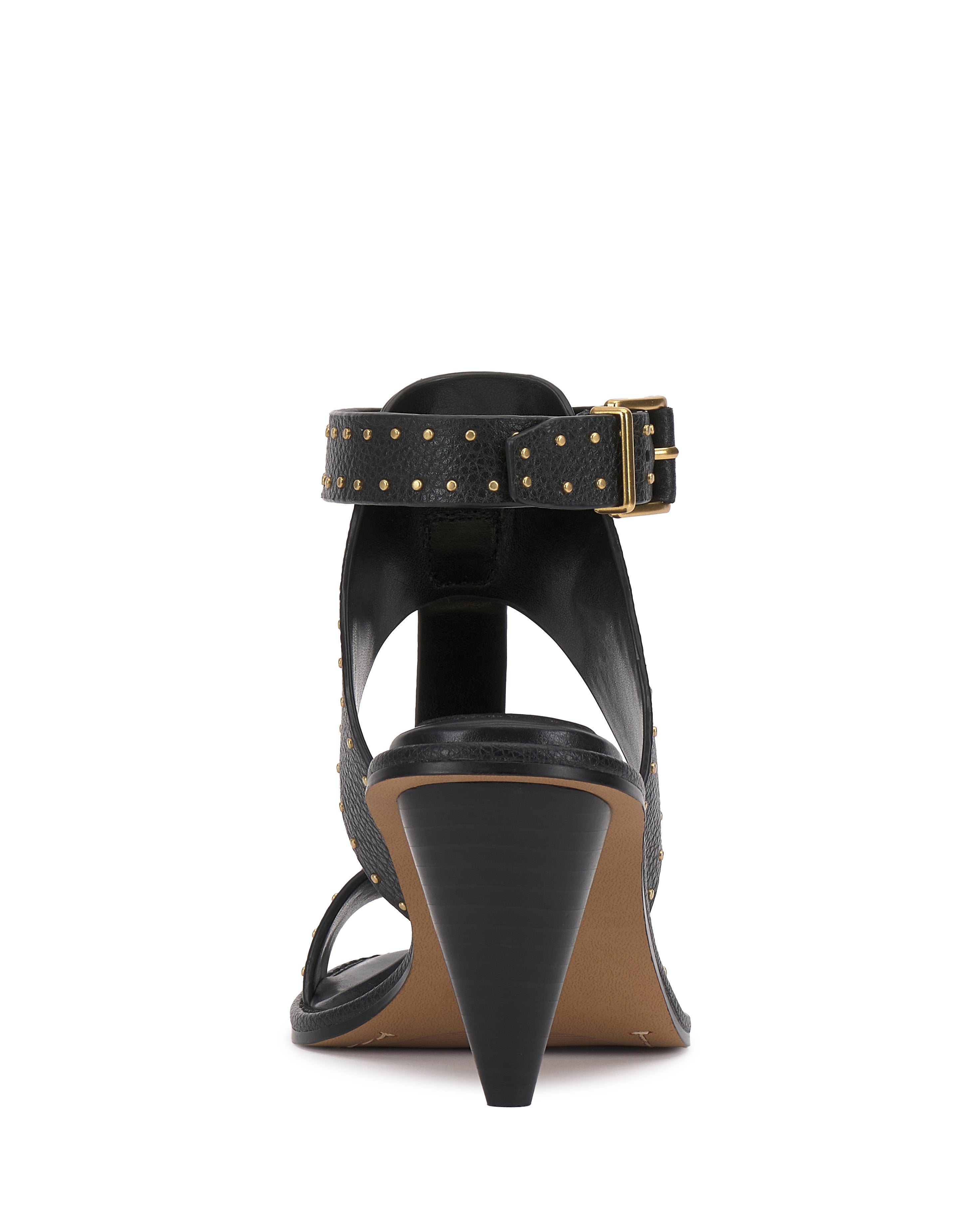 Microstud T-Strap Sandals with Cone Heel | Faunie