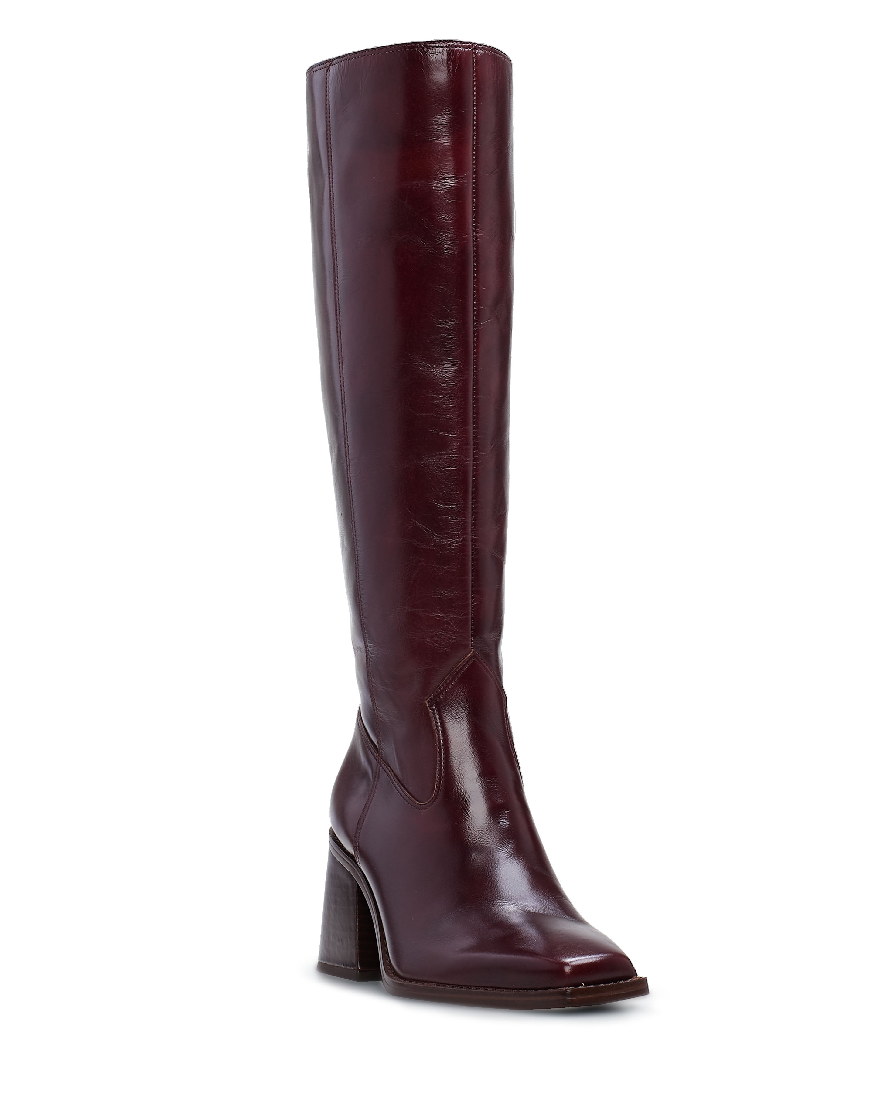 Wide Calf Boots with Square Toe & Block Heel | Sangeti