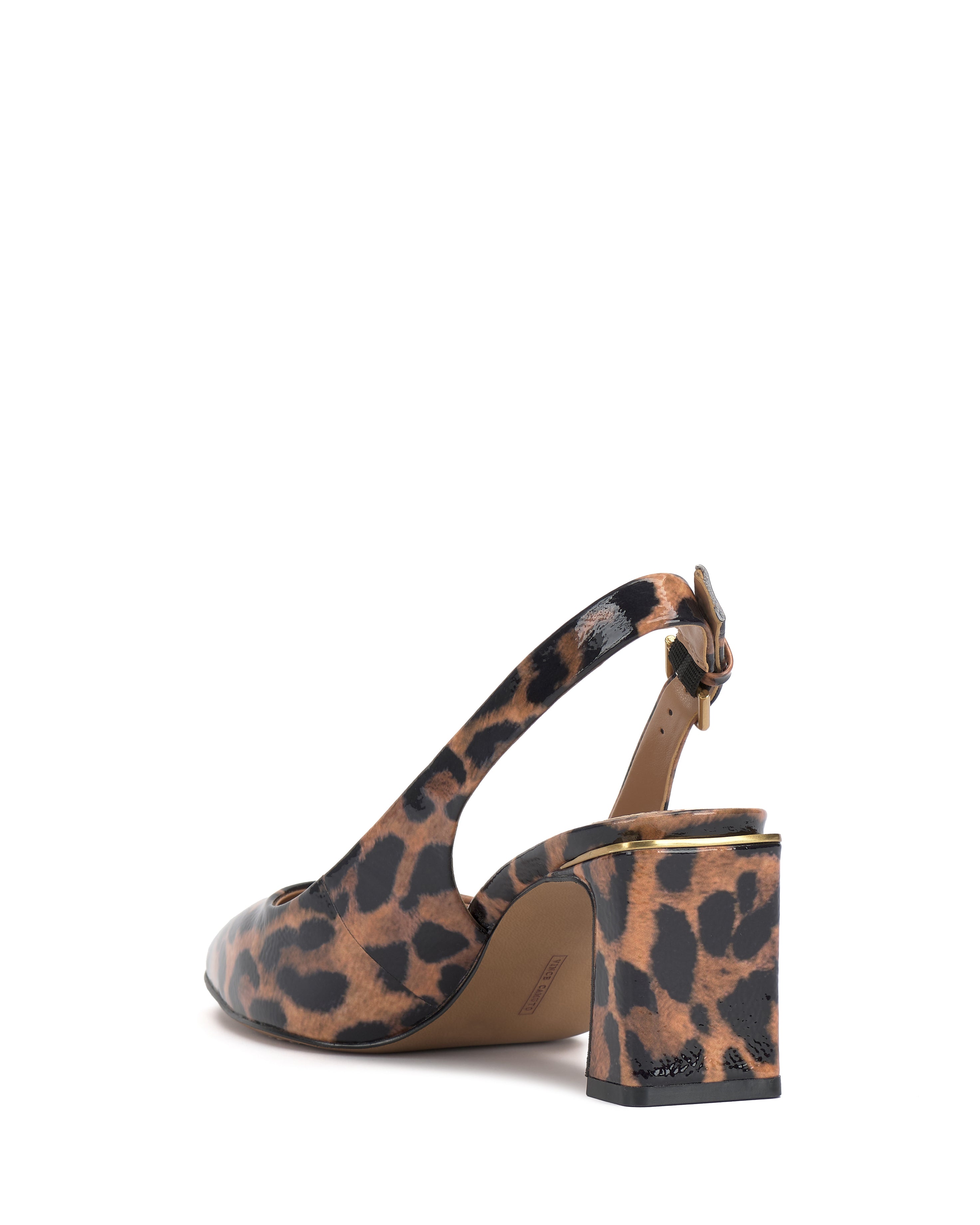 Leather Slingback Pumps with Pointed Toe & Metal Rand | Hamden
