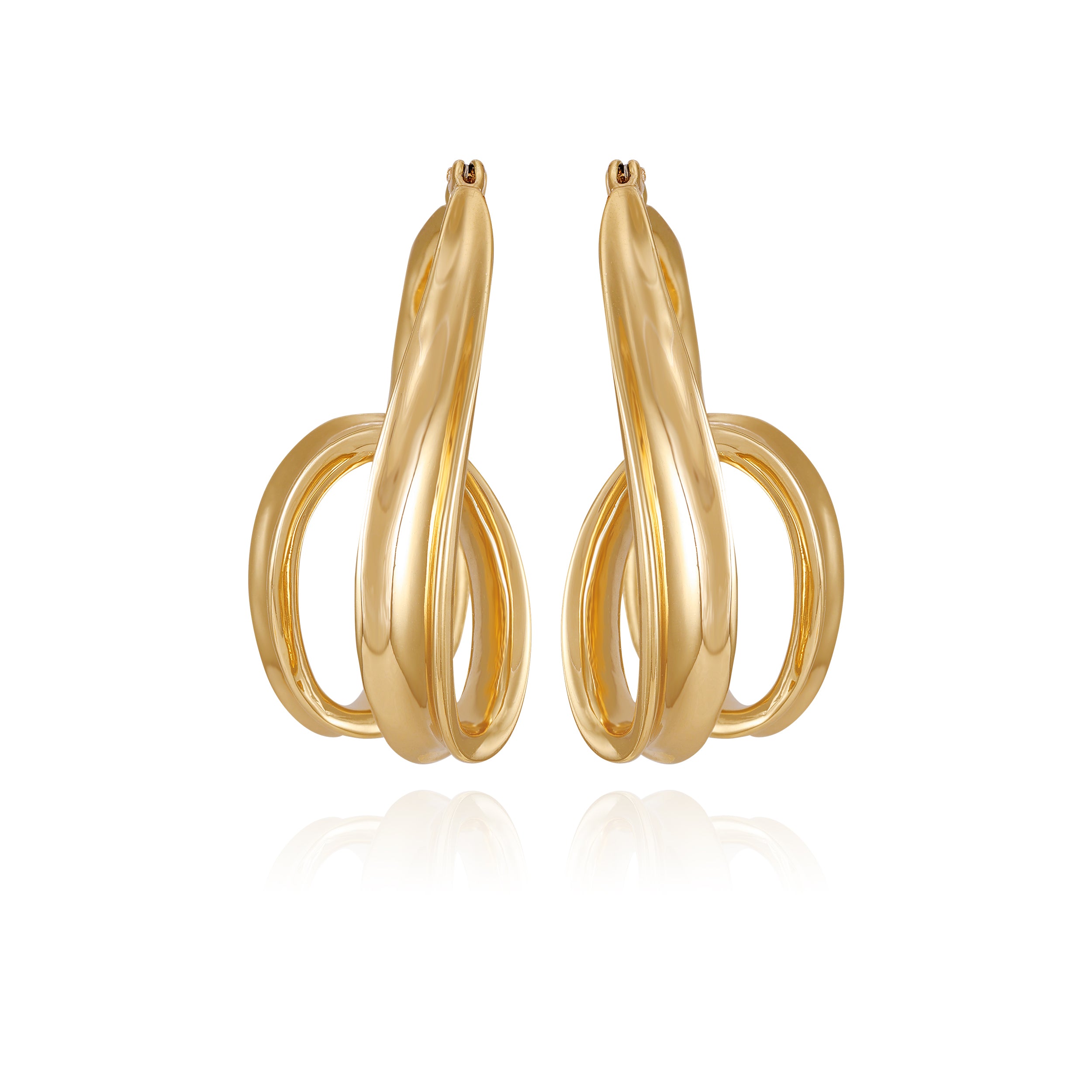 Goldtone Spiral Hoop Earrings | Modern Twist on Classic Hoops