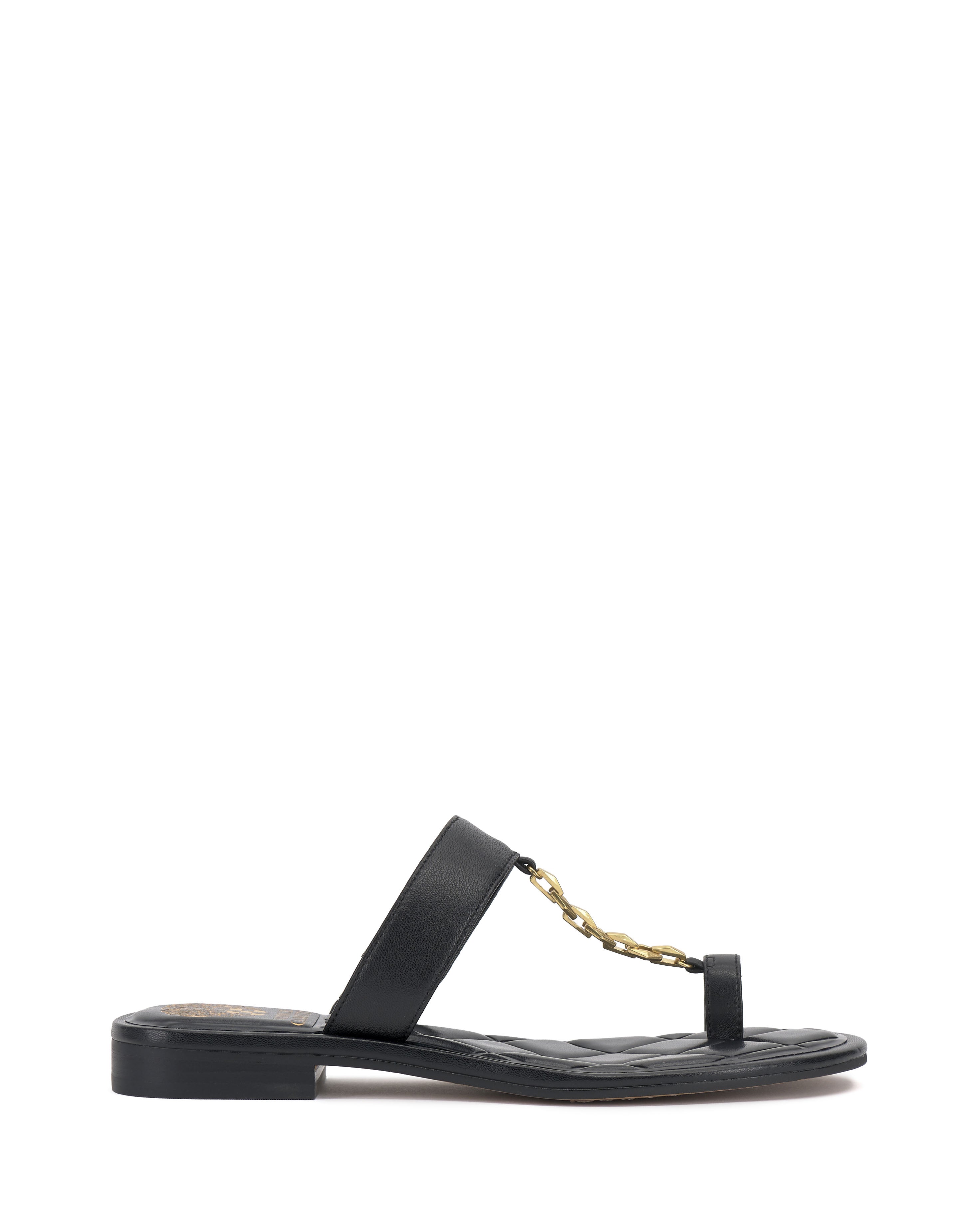 Lexie Women's Sandal with Gold Chain & Block Heel | Trendy Toe Loop Design