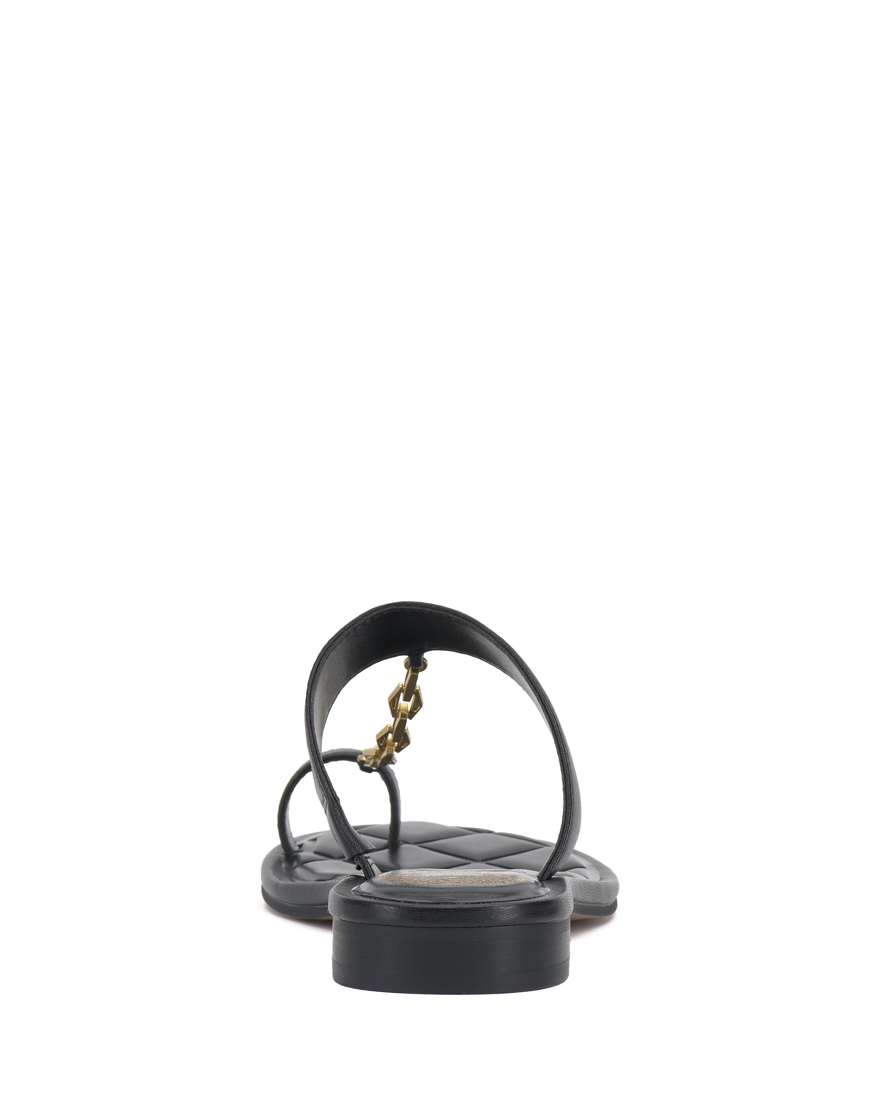 Lexie Women's Sandal with Gold Chain & Block Heel | Trendy Toe Loop Design