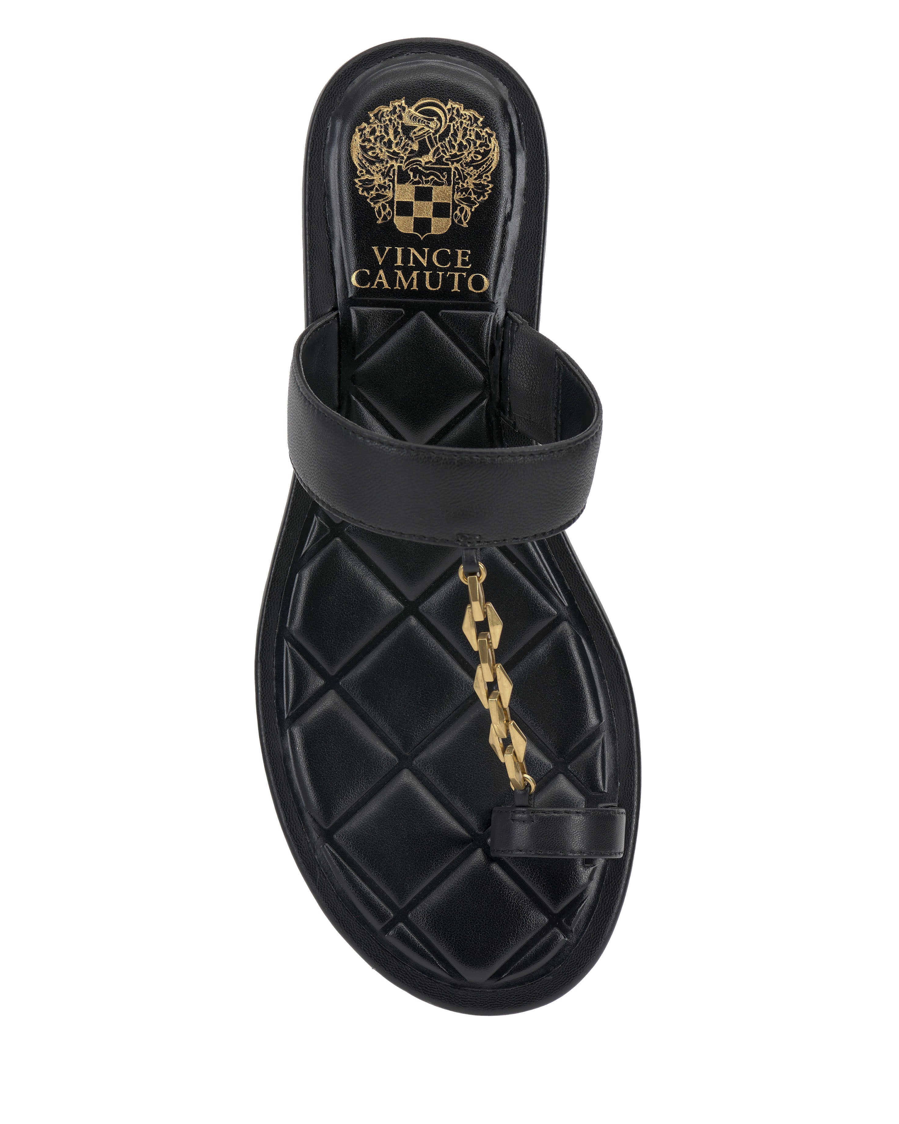 Lexie Women's Sandal with Gold Chain & Block Heel | Trendy Toe Loop Design