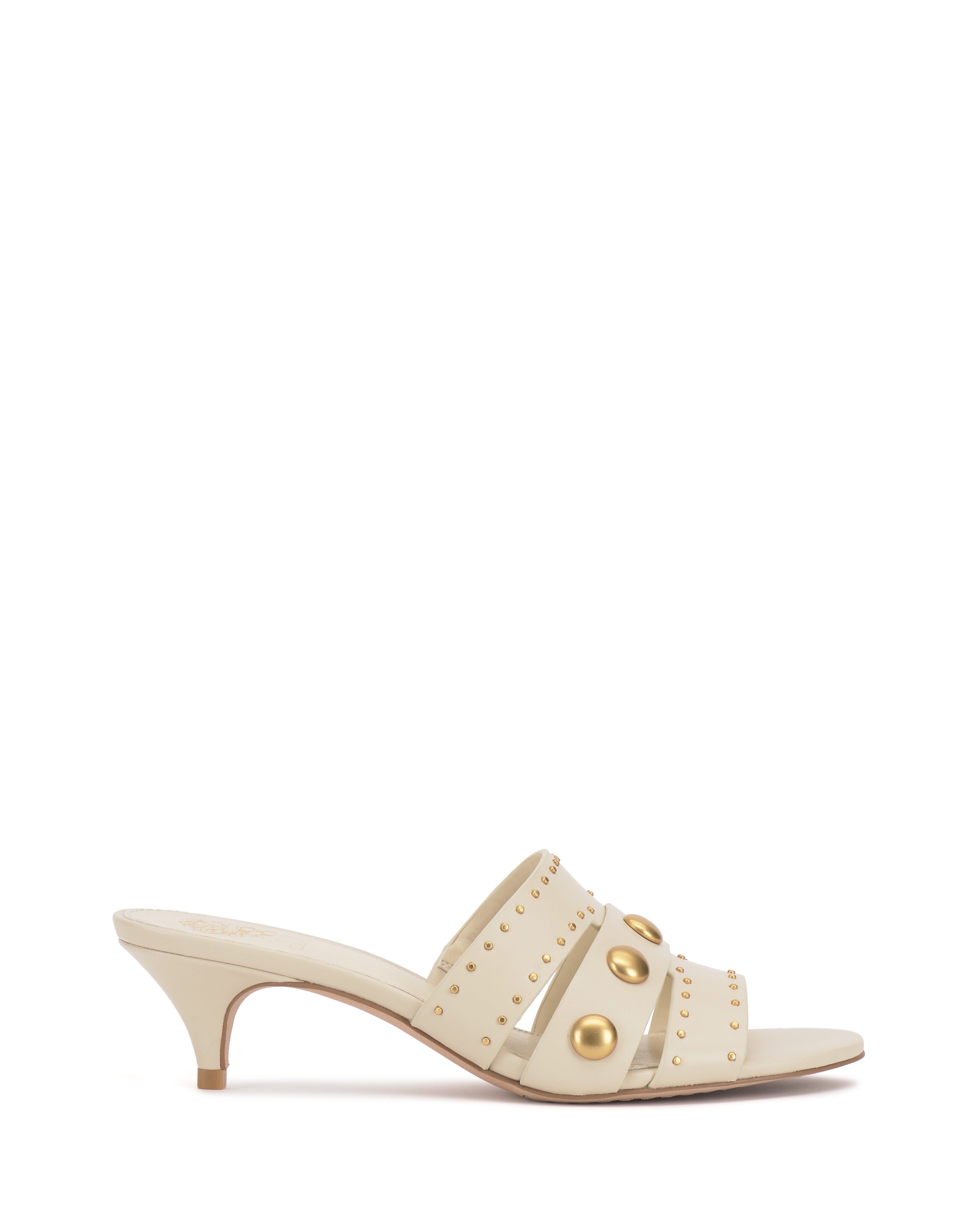 Studded Kitten Heel Sandals with Side Slits | Kyler