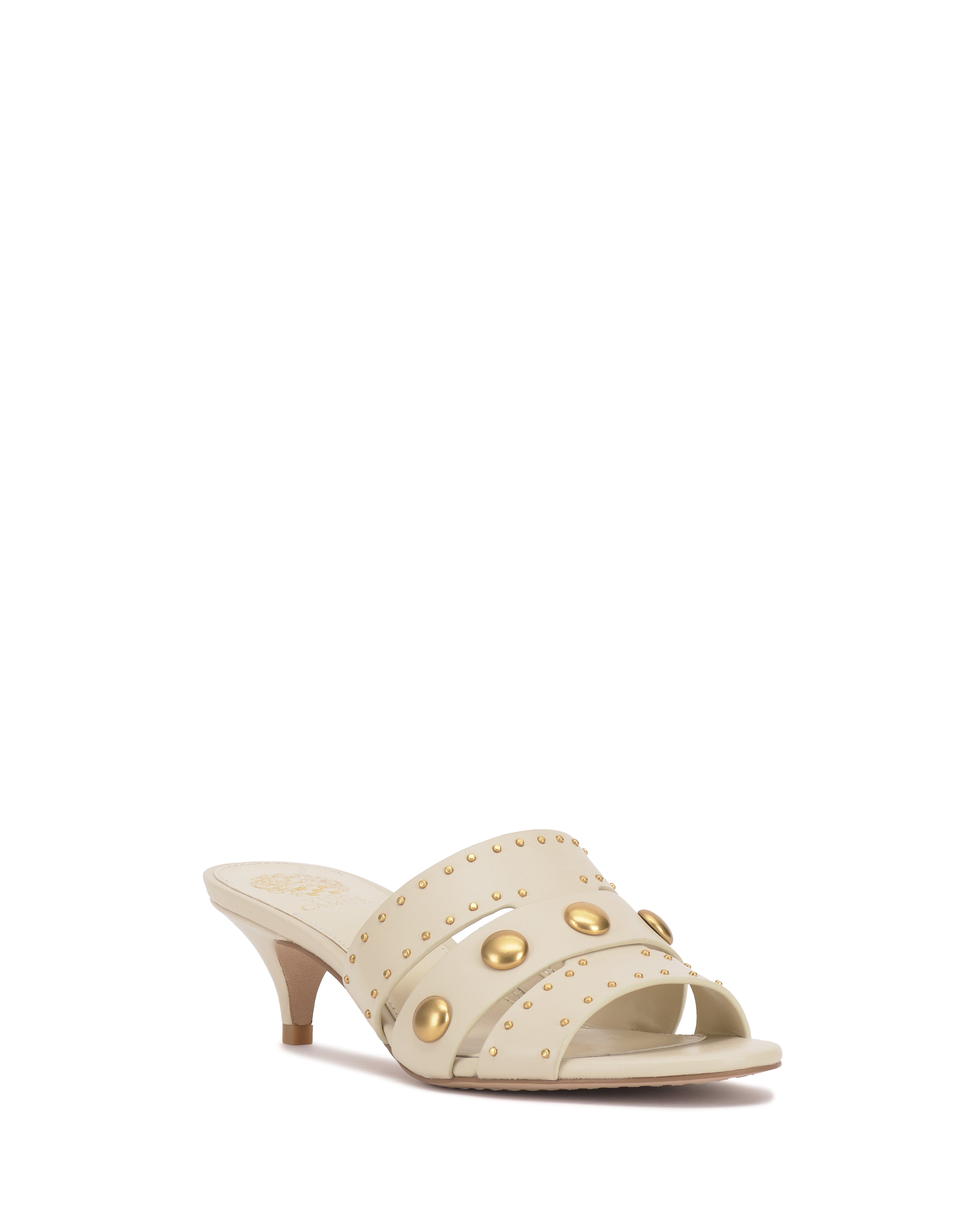 Studded Kitten Heel Sandals with Side Slits | Kyler