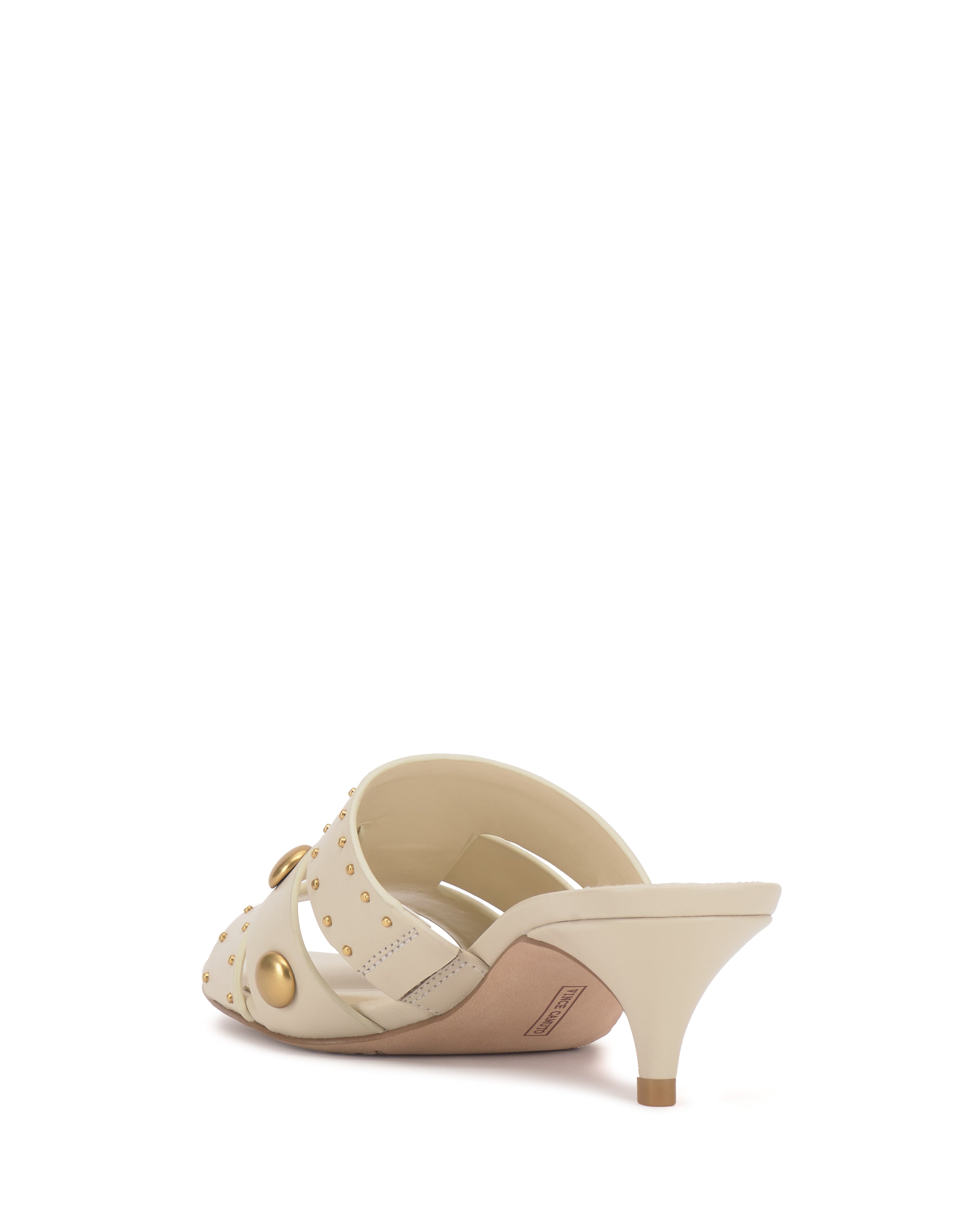 Studded Kitten Heel Sandals with Side Slits | Kyler