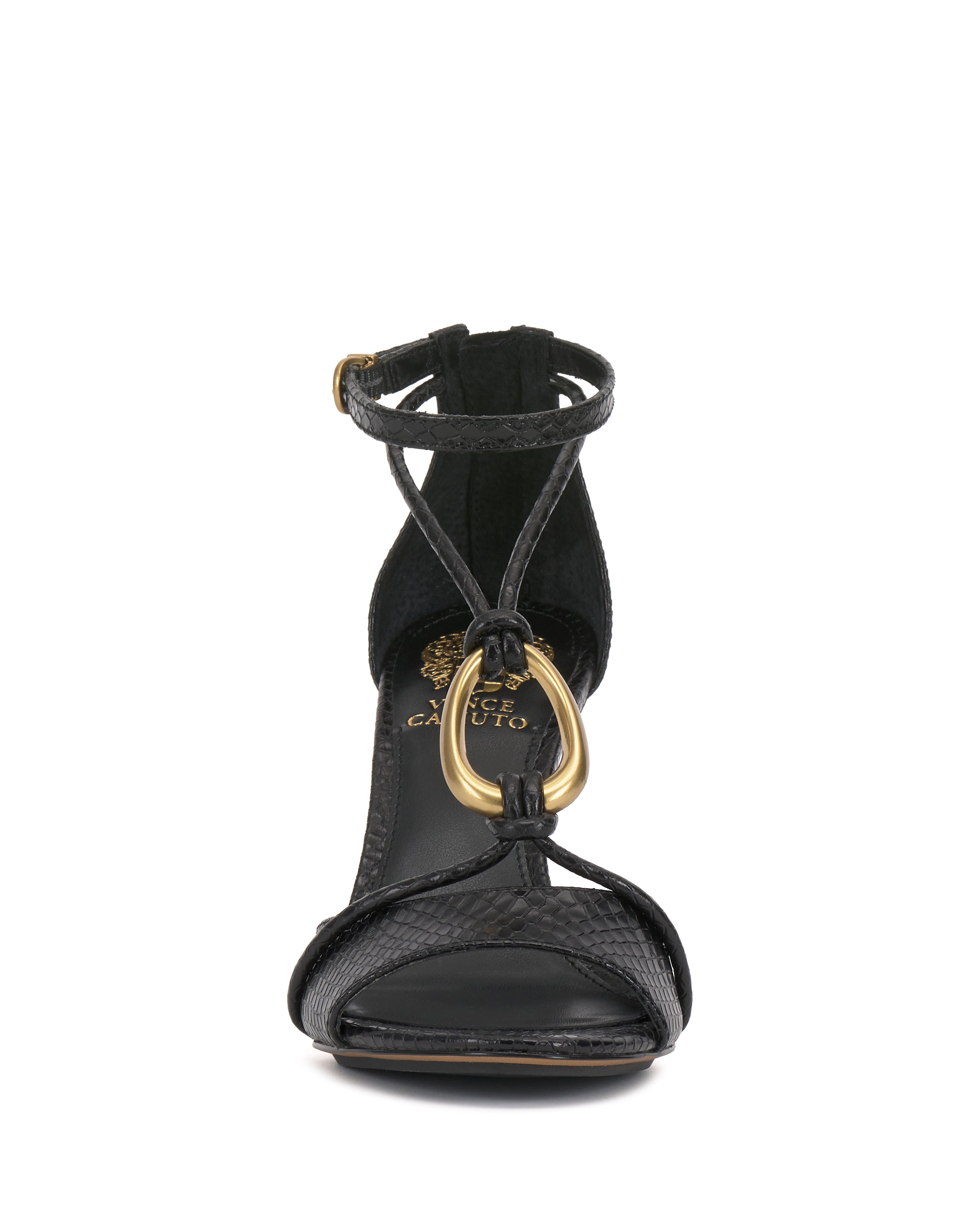 Strappy Stiletto Sandals with O-Ring Accent & Ankle Strap | Alinna