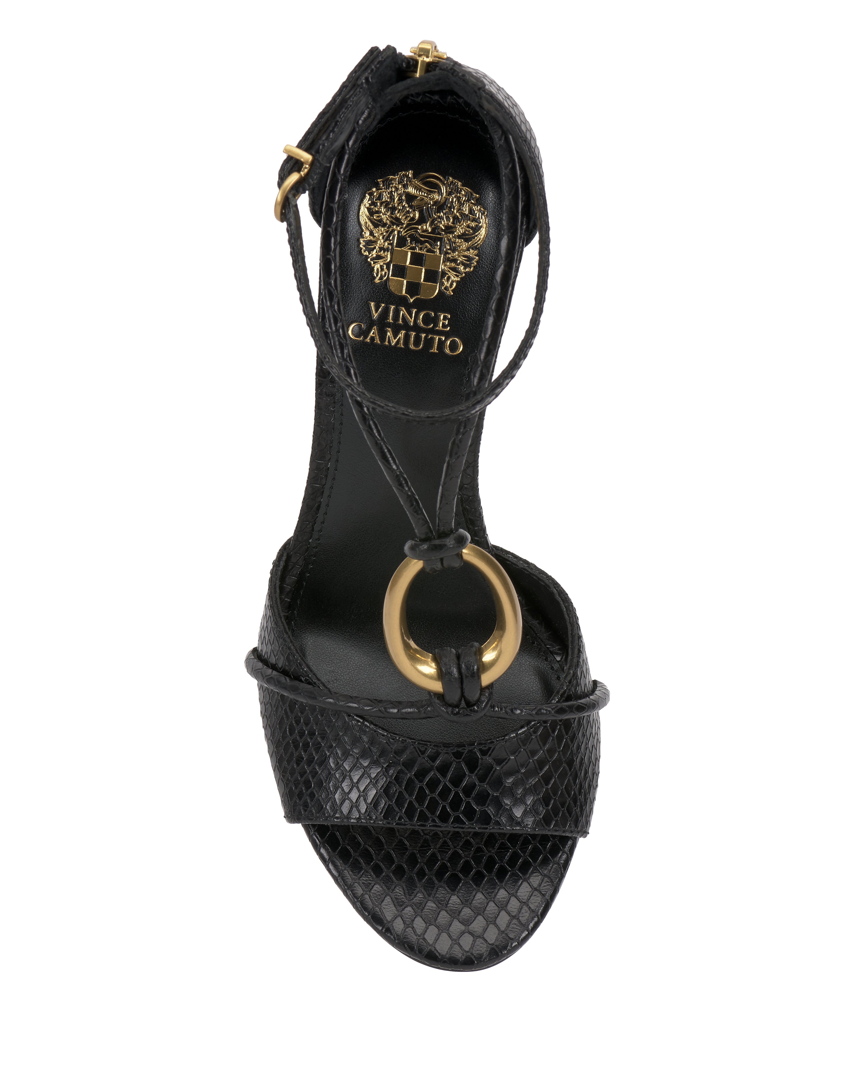 Strappy Stiletto Sandals with O-Ring Accent & Ankle Strap | Alinna