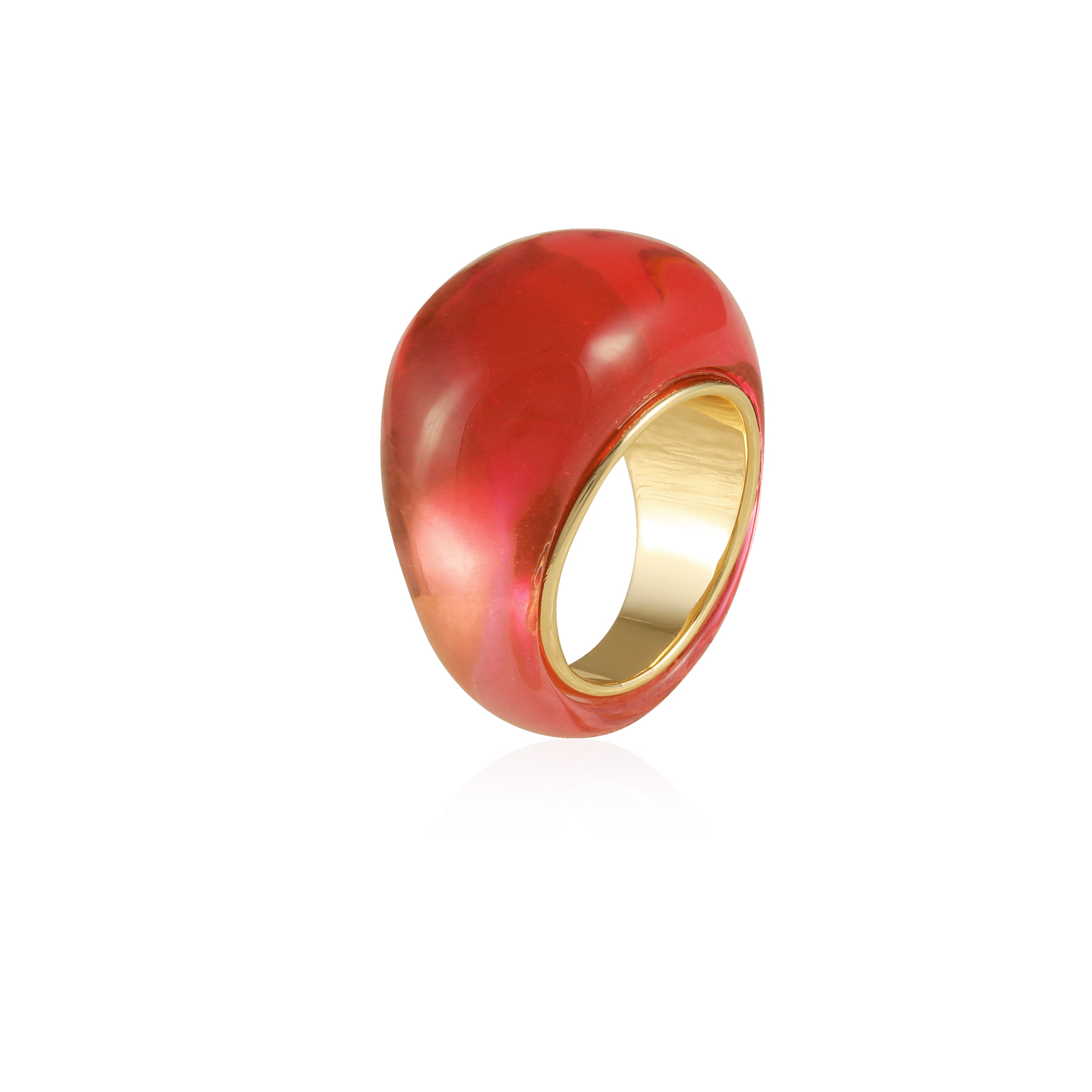 Red Goldtone Cocktail Ring for Women | Statement Jewelry