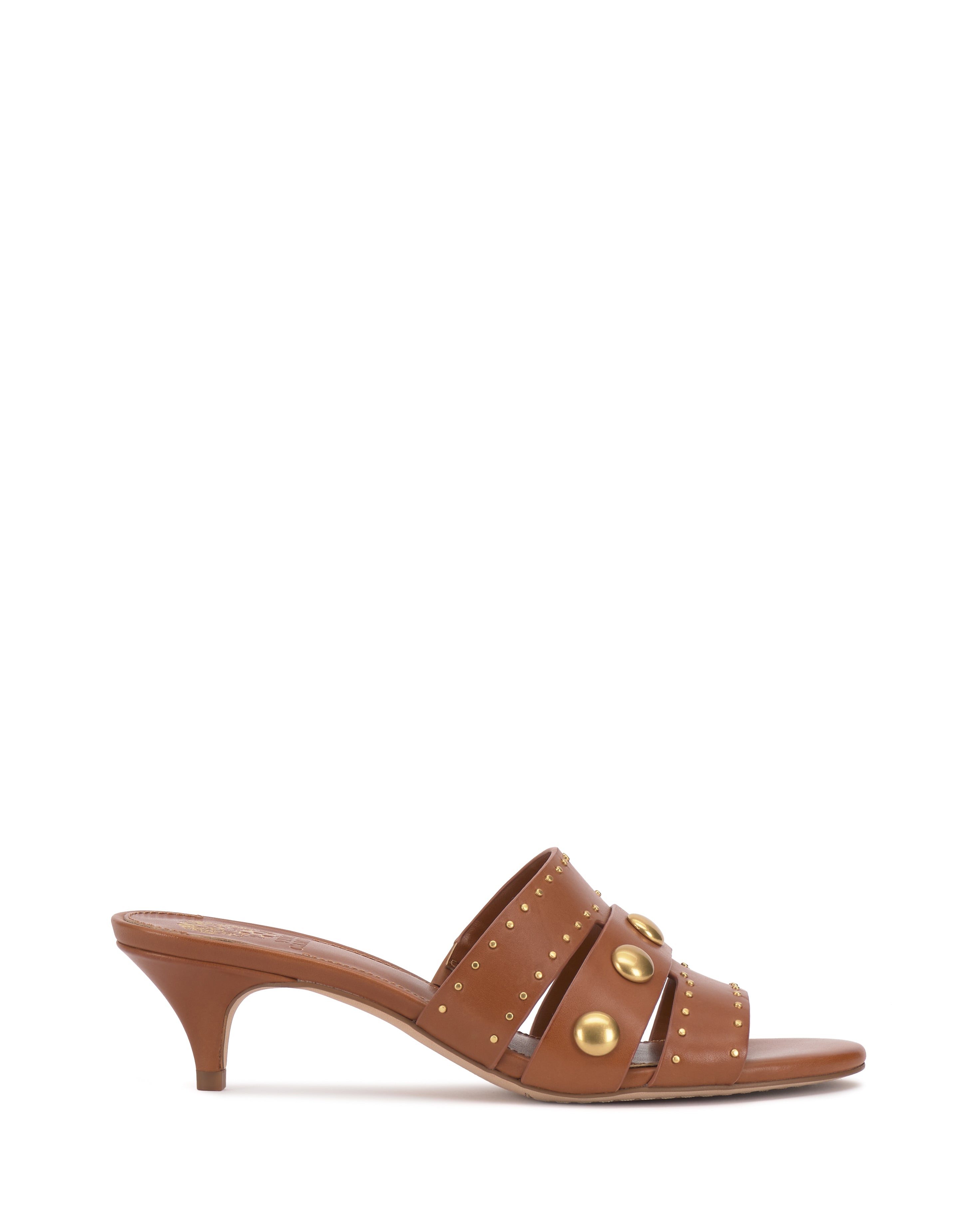 Studded Kitten Heel Sandals with Side Slits | Kyler