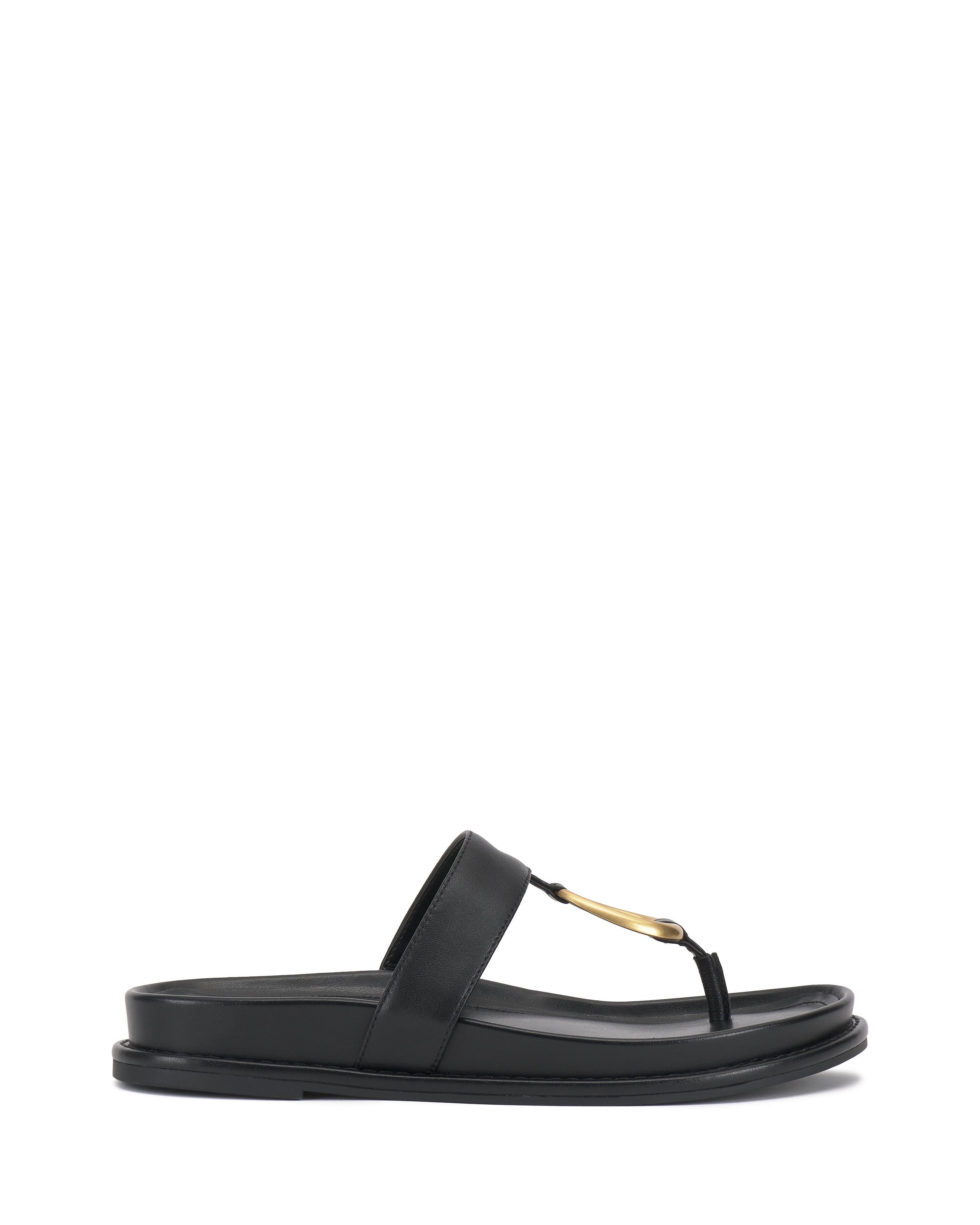 Classic T-Strap Sandals with Ring Accent | Genri Flat Sandal