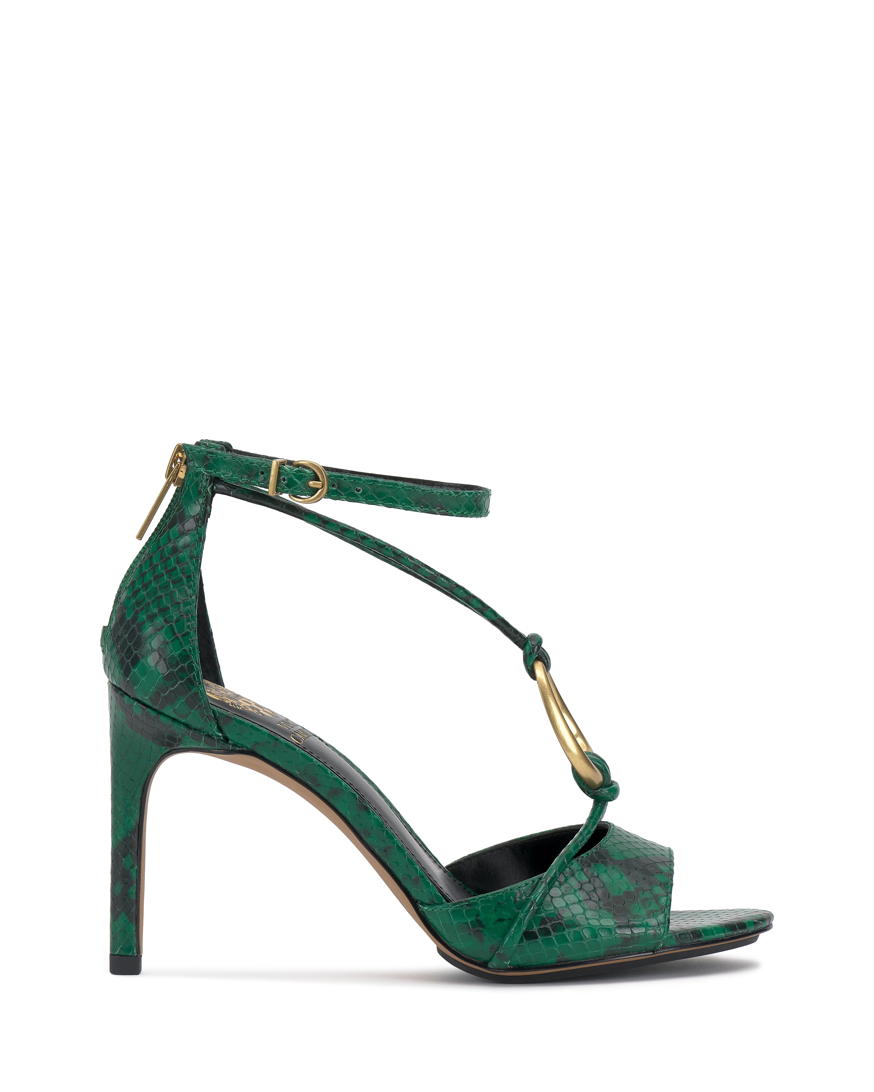 Strappy Stiletto Sandals with O-Ring Accent & Ankle Strap | Alinna