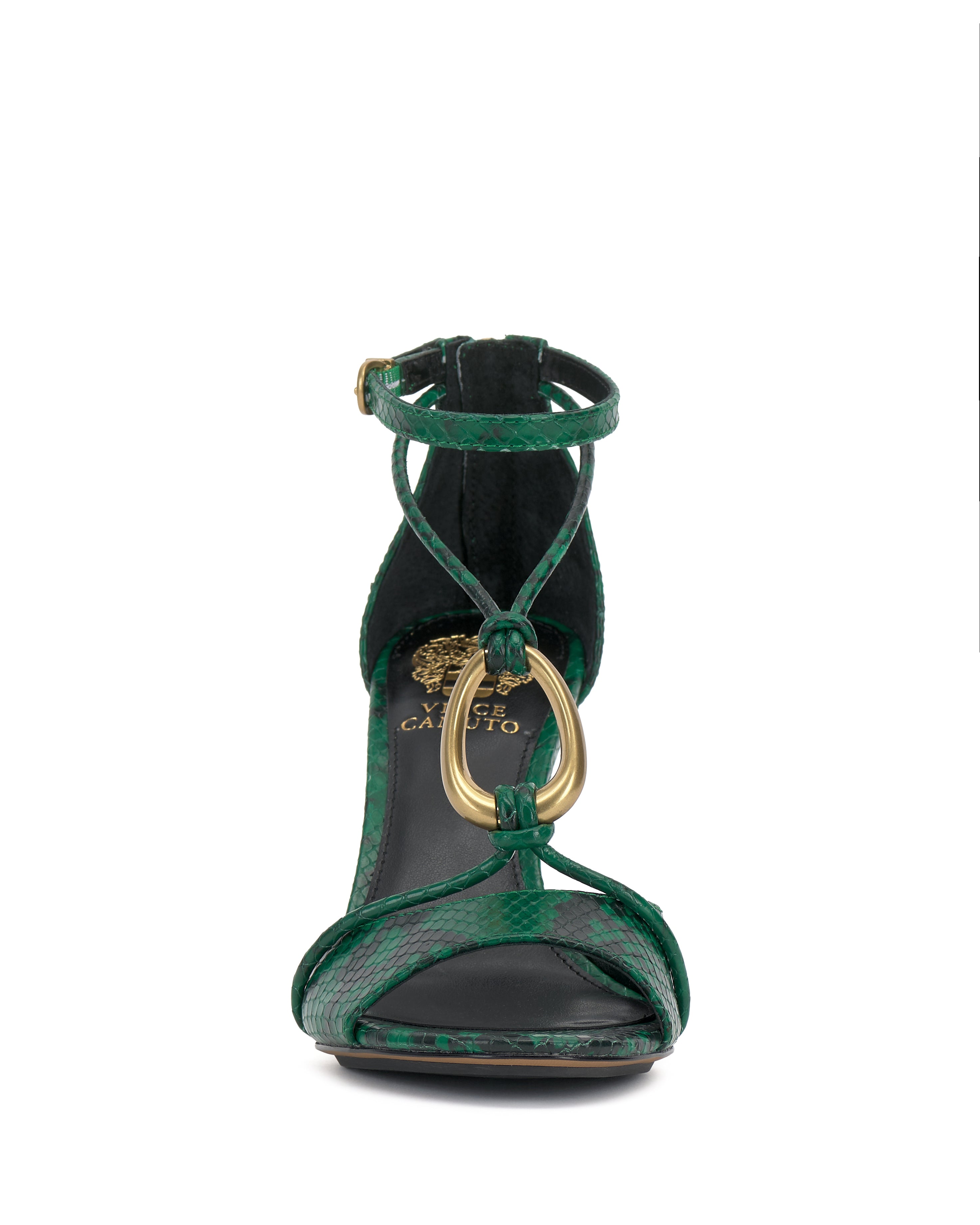 Strappy Stiletto Sandals with O-Ring Accent & Ankle Strap | Alinna