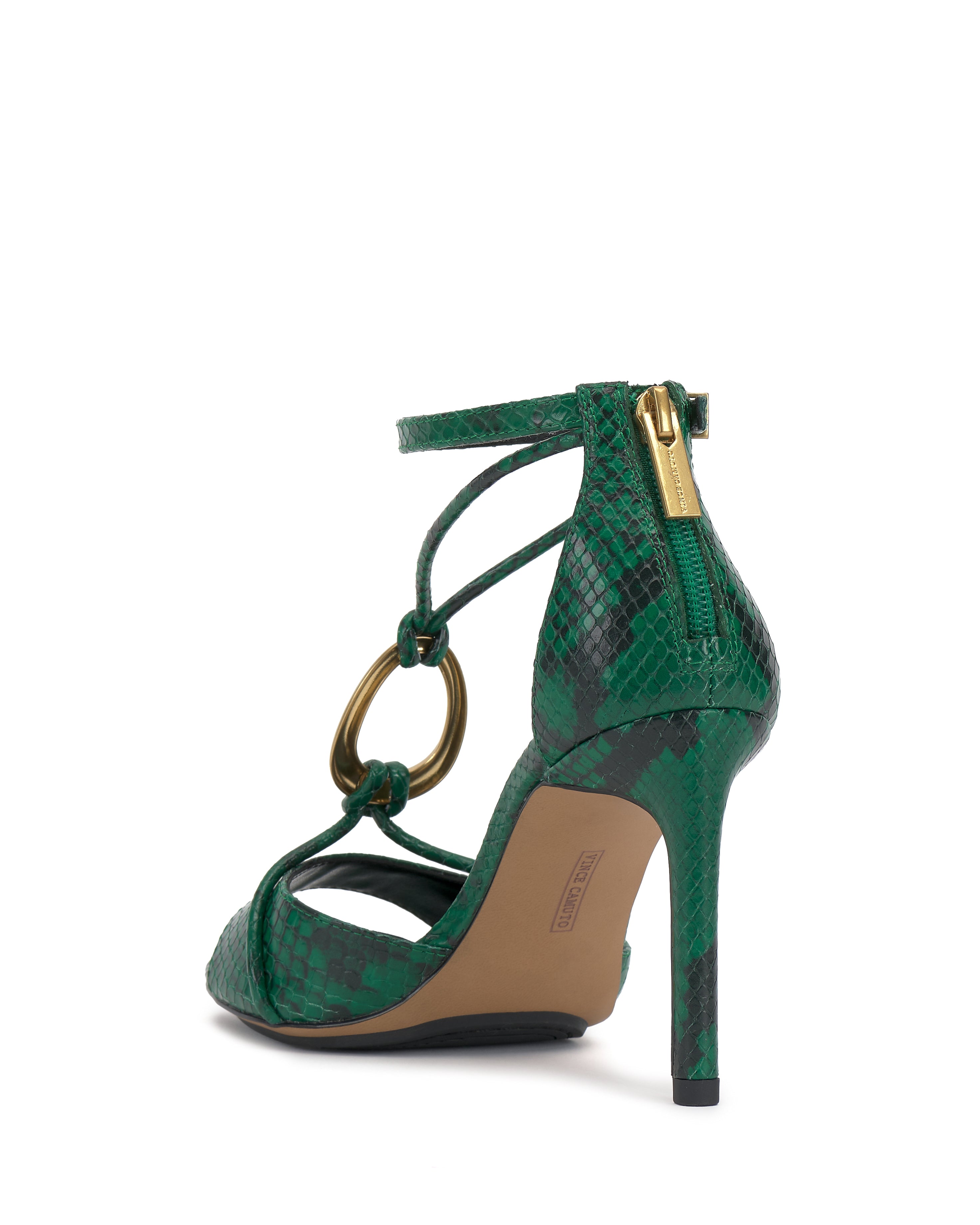Strappy Stiletto Sandals with O-Ring Accent & Ankle Strap | Alinna